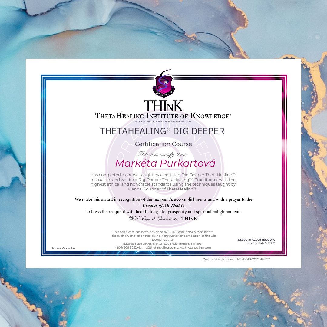 Certifikát ThetaHealing Markéta Purkartová